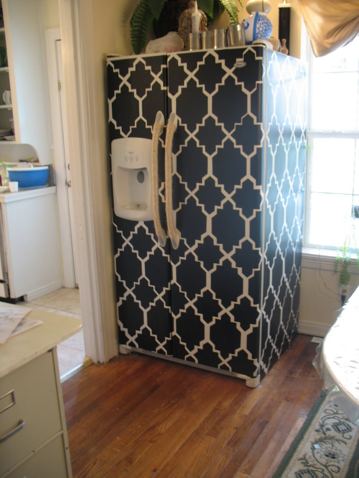 hardwood floor contact paper of ugly old fridge cover it a cheap way to remodel using contact with regard to a cheap way to remodel using contact paper totally would do that with wood style paper