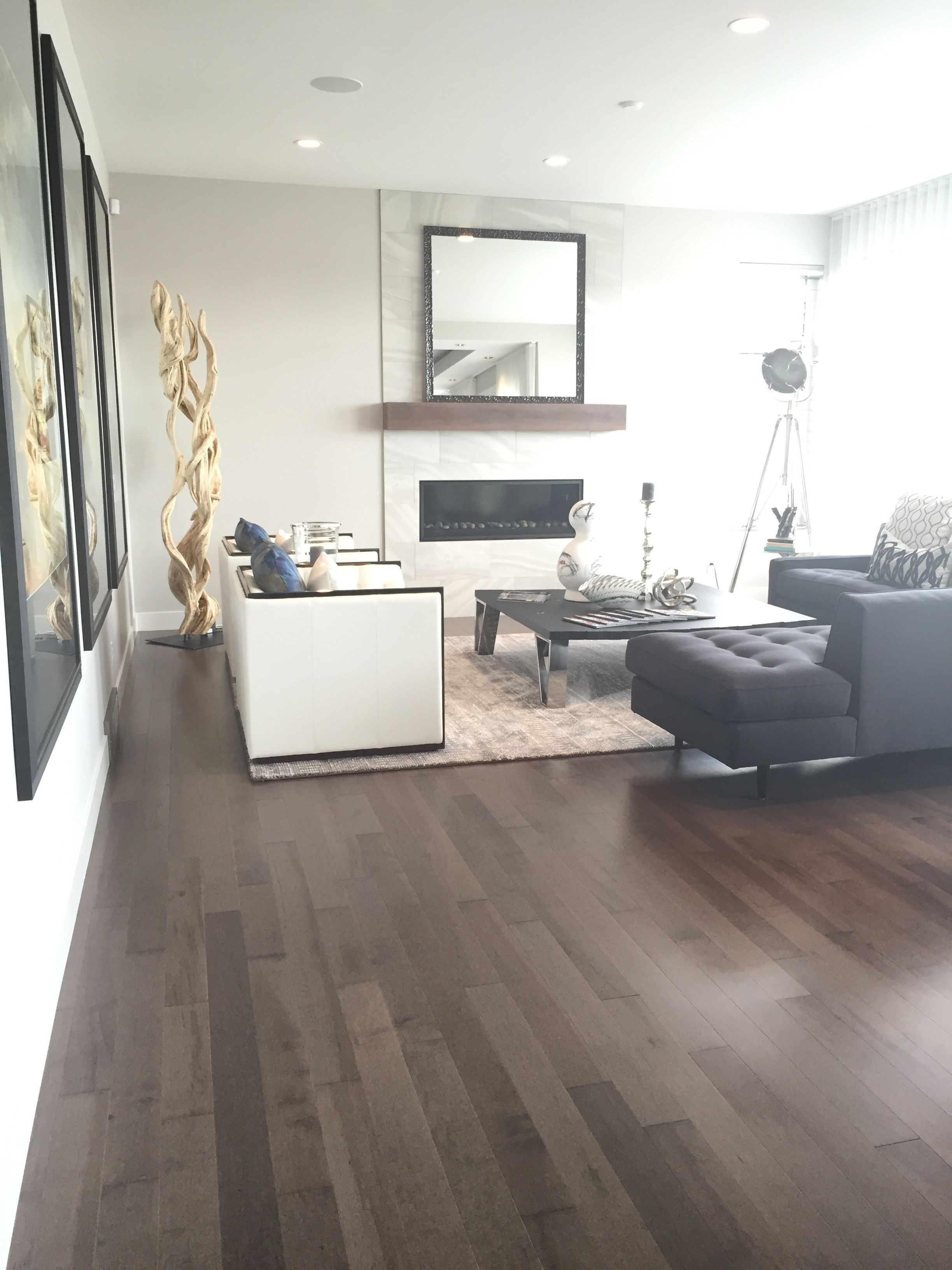 Hardwood Floor Trends Of Smoky Grey Essential Hard Maple Tradition Lauzon Hardwood Throughout Beautiful Living Room From the Cantata Showhome Featuring Lauzons Smokey Grey Hard Maple Hardwood Flooring From the Essential Collection