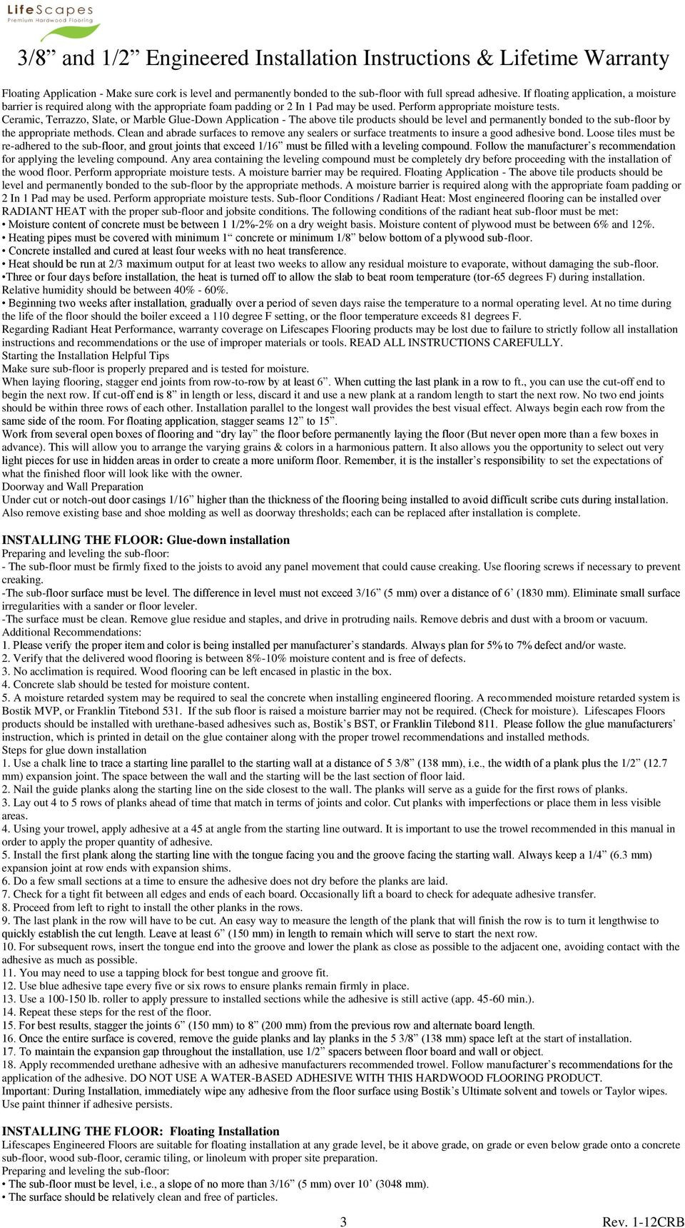 17 attractive Hardwood Flooring Installation Checklist 2024 free download hardwood flooring installation checklist of 3 8 and 1 2 engineered installation instructions lifetime warranty within ceramic terrazzo slate or marble glue down application the above tile