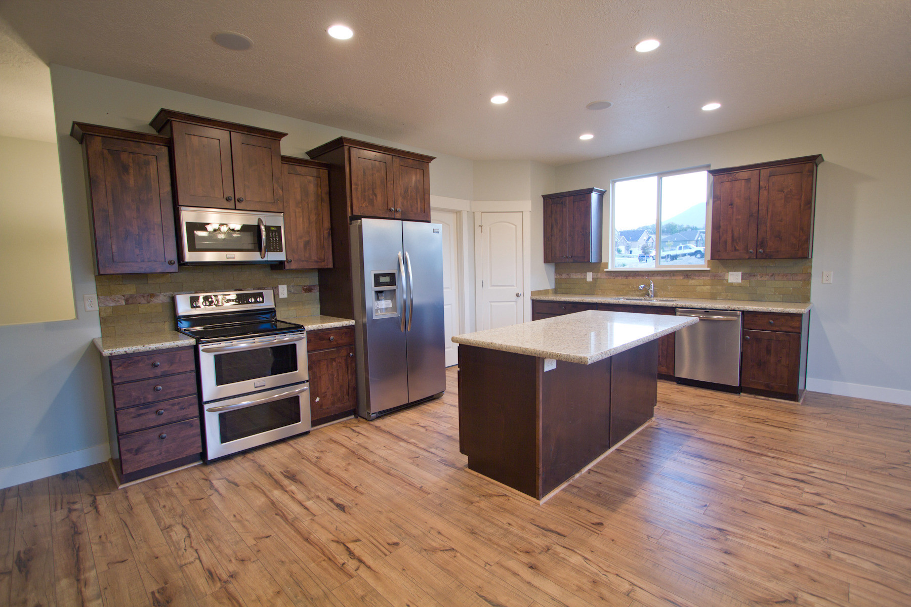 kitchen with light hardwood floor